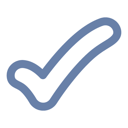 Checkmark in blue outline